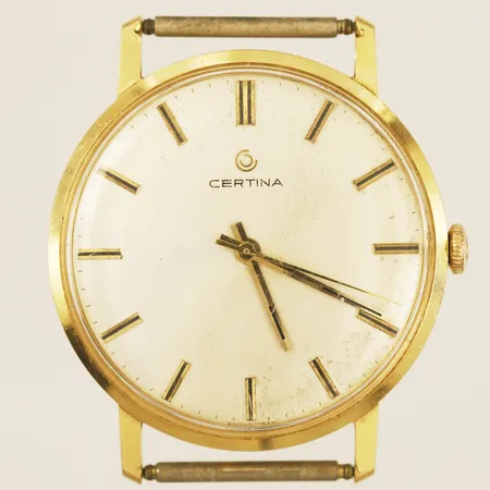 Herrur Certina guld manuell Ø33mm gravyr repor 18K 26,1g
