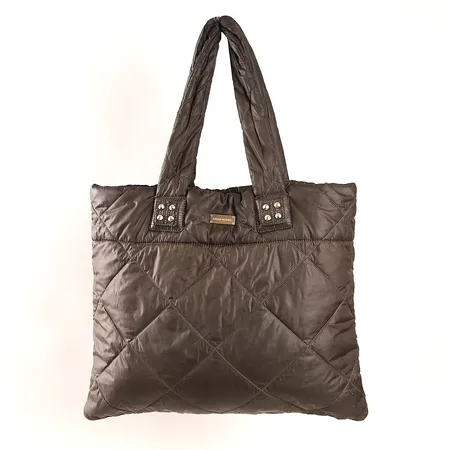 Väska Sonia Rykiel, brunt polyester, mått 43x36cm, bruksfläckar, siltage i hörn på undersida Skickas med paket.