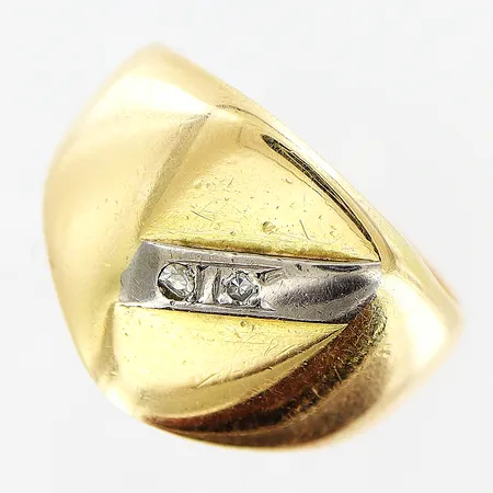 Ring av Elon Arenhill stl:14½, med diamanter 2x0,01ct, repor, 18K Vikt: 7,2 g