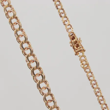 Collier doserad Bismarck 45,5cm, bredd 4-7mm, extra ögla vid lås, 18K Vikt: 21,2 g