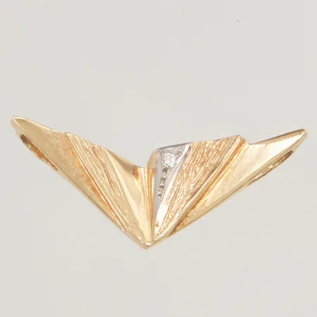 Hänge 32x13mm vit sten 18K 2,6g.