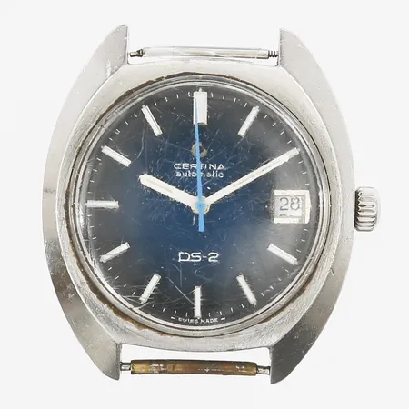 Herrur Certina DS-2 automat, turtleback, stål, datum, 36Ømm, slitage, repor/märken.