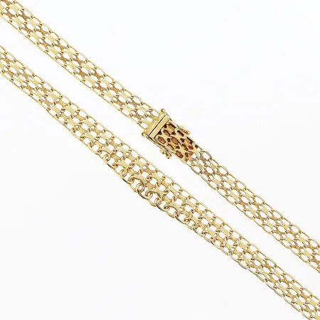 Collier doserad X-länk, längd 45,5cm, bredd 5,5-8mm, 18K Vikt: 18 g