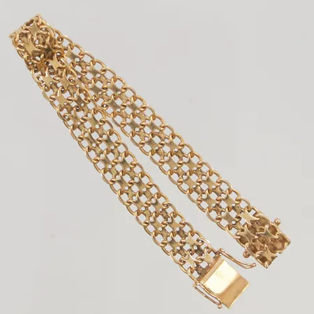 Armband x-länk 18,5cm bredd 10mm 18K 19,4g.