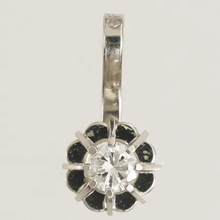 Hänge med diamant 0,08ct 10mm vitguld 18K Vikt: 0,4 g