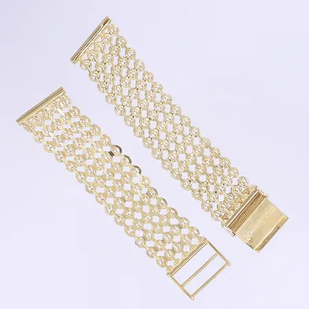 Klockarmband, total längd ca 16cm, bruksslitage, 18K Vikt: 33,3g