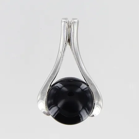Hänge 22x15mm, svart sten, silver 925/1000 Vikt: 2,6 g