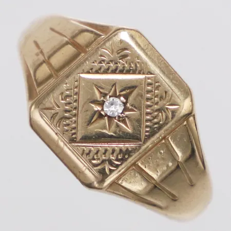 Klackring diamant ca 0,02ct stl:20, bredd 3,5-12,6mm, 9K Vikt: 5,1 g