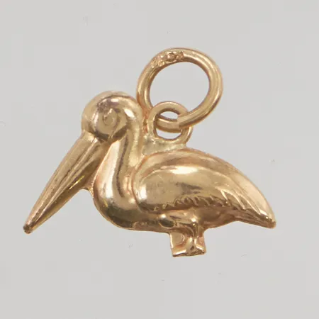 Hänge "Pelikan" 13x18mm klippt ögla, 18K 1,6g.