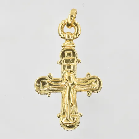 Hänge krucifix längd 42mm, bredd 24mm, 18K. Vikt: 7,8 g