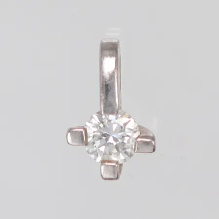 Hänge med vit sten, 10x6mm, 925/1000 silver Vikt: 0,6 g
