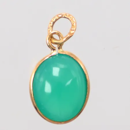 Hänge grön sten längd 1,5cm,18k brutto Vikt: 0,8 g