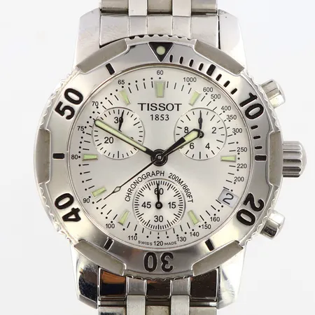 Herrur Tissot PRS200, kronograf, Ø40mm, stål, quartz, safirglas, datum, stållänk, viktlås, srn:TKL-BG-71507, ref: T362/462, inga tillbehör