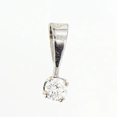 Hänge med diamant 0,07ct, vitguld, ca 8mm, 18K Vikt: 0,3 g