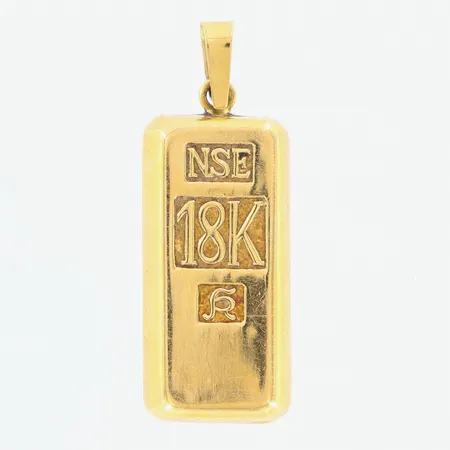 Hänge guldtacka 23x11mm, NSE, ihålig, 18K Vikt: 1,8 g
