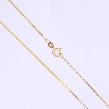 Halskedja längd 37cm bredd 1mm 18K Vikt: 3,4 g