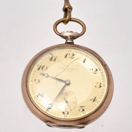 Fickur Oscar Watch co Ancre De Precision Boliden silver 800/1000, boettnr 546550, sprucket glas, saknar krona, edja i metall.