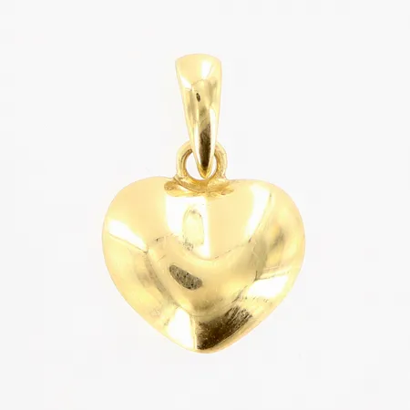 Hänge hjärta längd 17mm bredd 12mm repor 14K.  Vikt: 1,3 g