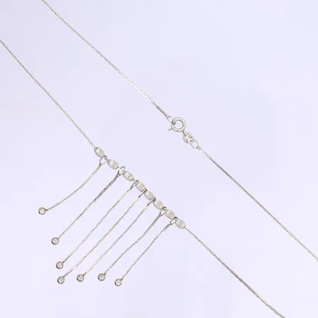 Halscollier längd 40cm bredd 1mm silver 925/1000 Vikt: 2,6 g