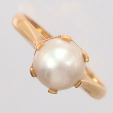 Ring stl. 17¾ pärla Ø8,1mm, 18K Vikt: 4,1 g