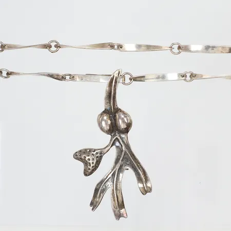 Halscollier, längd 41,5cm, bredd 3mm, 30mm, silver Vikt: 31,7 g
