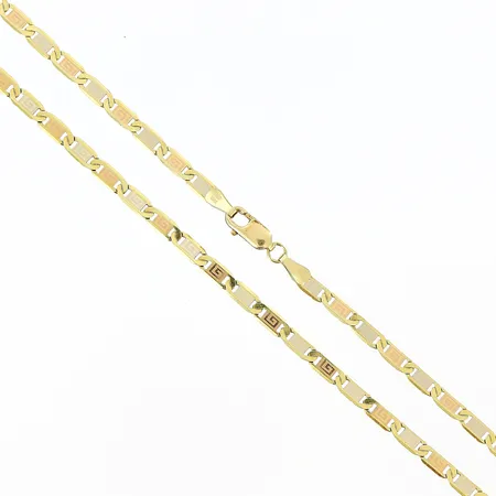 Kedja mönstrad längd 50,5cm, bredd ca 3mm, 18K Vikt: 10,1 g