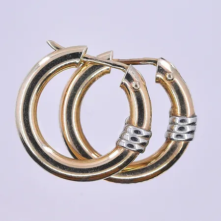 Örhängen Ø12 mm, bredd 3 mm 9K. Vikt: 1,8 g