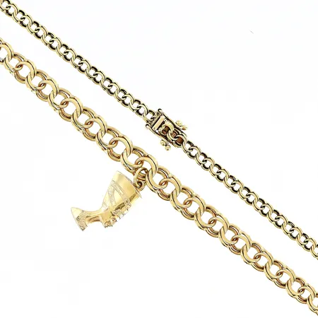Collier Bismarck med hänge 46cm, doserat ca 2,5-6mm, 18K Vikt: 15,4 g