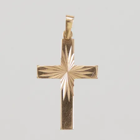 Hänge kors med mönsterdekor längd 34mm, bredd 18mm, 18K Vikt: 1,6 g