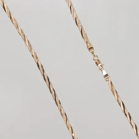 Kedja flätad modell 42cm bredd 2,8mm, italienska stämplar, 18K, Vikt: 6 g