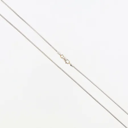 Kedja popcornlänk, längd ca47cm, bredd: 1mm, vitguld, GHA, 18K Vikt: 3,1 g