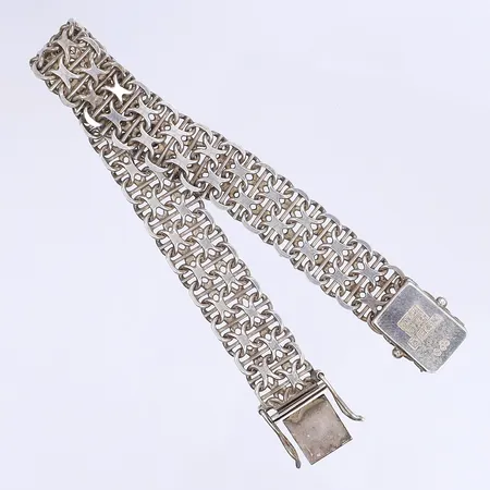 Armband X-länk med stav 19cm bredd 12mm defekt lås silver 830/1000 Vikt: 21,4 g