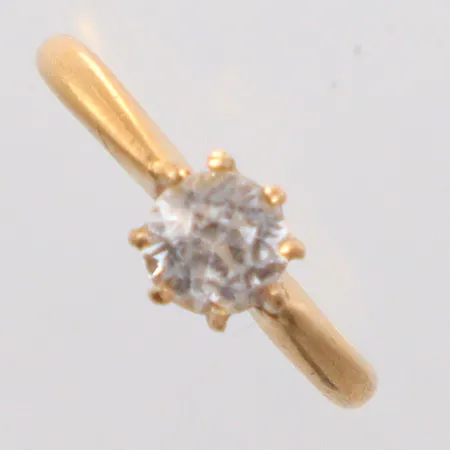 Ring stl 17¾, vit sten, 18K Vikt: 3,2 g