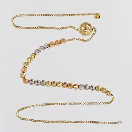 Armband trefärgat längd 24cm av/lås defekt 14K Vikt: 2,6 g