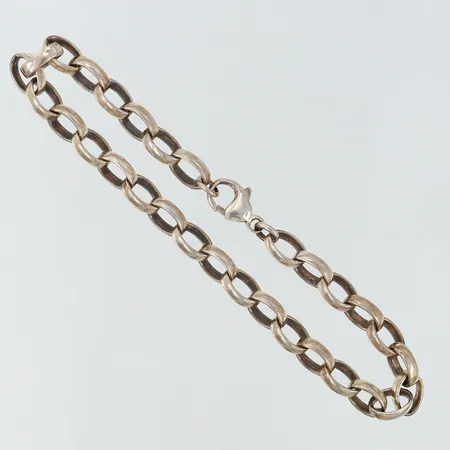 Armband oval ärtlänk längd 21cm bredd 6mm Silver 925/1000.  Vikt: 14,2 g