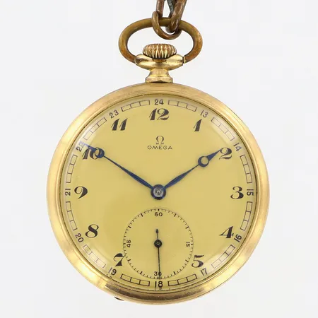 Fickur Omega, ca Ø46mm, förgylld metall, klockkedja i metall, bruttovikt: 85,0gram Vikt: 0 g