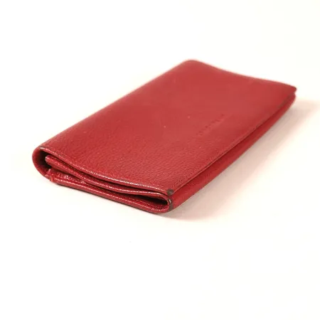 Plånbok Longchamp rött läder, mått 19x9,5c1cm, slitage, repor
