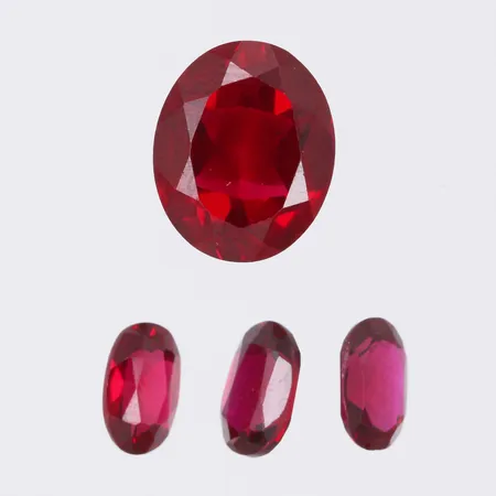 Lösa stenar rubiner ca 1 x ca 3,31ct 3 x ca 0,56ct syntetiska 