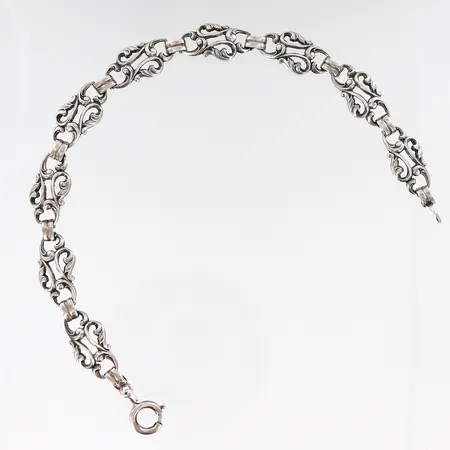 Armband längd 20cm, bredd 8,5mm, silver 830/1000. Vikt: 8,5 g