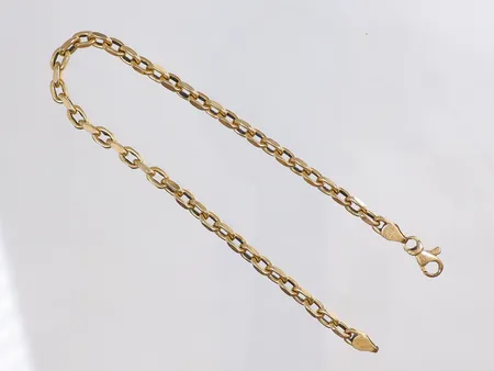 Armband Ankarlänk 23cm bredd 4mm ihålig GHA 18K Vikt: 7,8 g
