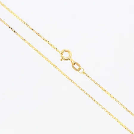 Kedja Venezia Guldfynd längd 38cm bredd 1mm 18K.  Vikt: 2 g