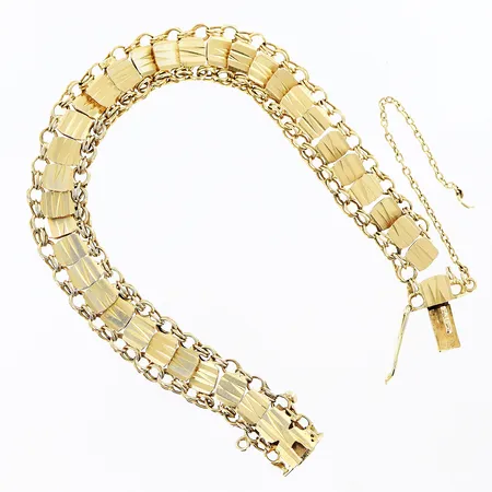 Armband längd 19,5cm, bredd 10,5mm, defekt, 18K Vikt: 22,3 g