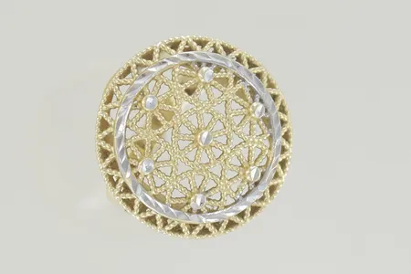 Ring 2 färger med stenar, Ø 18½ mm, bredd 24,2 mm, 14K Vikt: 6,3 g