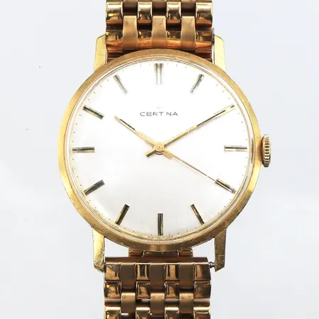 Herrur Certina med metall band, Gravyr, 18K.