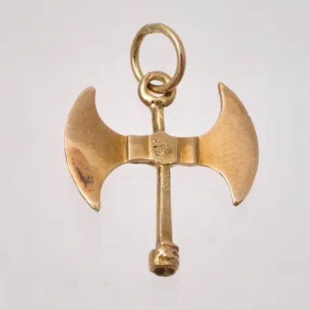Hänge dubbeleggad yxa, mått 18,5x25,5mm, 18K, 1,46g.