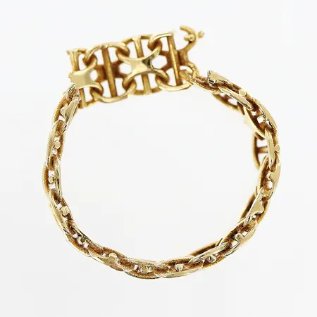 Ring X-länk med stav stl:17½, bredd 5,3mm, defekt, 18K Vikt: 2,5 g