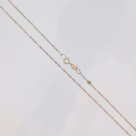 Halskedja Singapore, längd 40cm, bredd 1mm, knutar, 18K Vikt: 1,2 g
