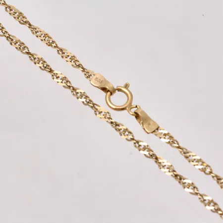 Kedja 54,5cm, Singapore bredd 2,2mm, 14K, 4,52g.