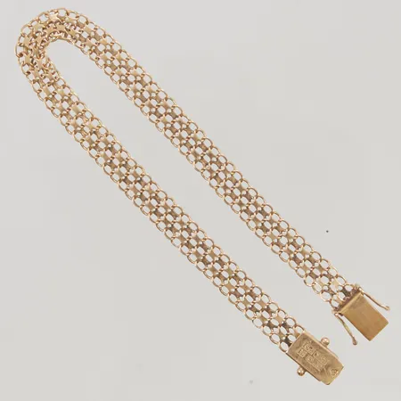 Armband x-länk 20cm bredd 7mm 18K 8,1g.