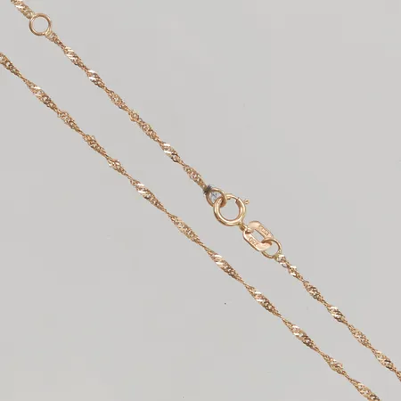 Kedja Singapore 44cm bredd 1mm 18K 1,3g.